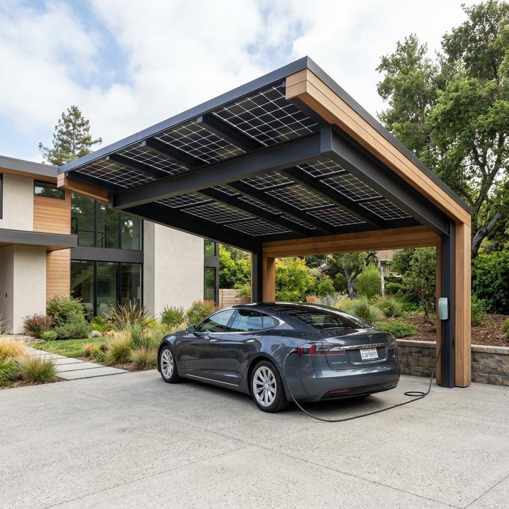Zukunftssicherer Solar-Carport für E-Autos